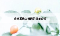 安卓系统上暗网的简单介绍