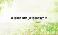 渗透测试 实战_渗透测试能力图