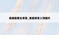 美国最著名黑客_美国黑客人物图片