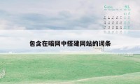 包含在暗网中搭建网站的词条