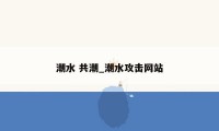 潮水 共潮_潮水攻击网站